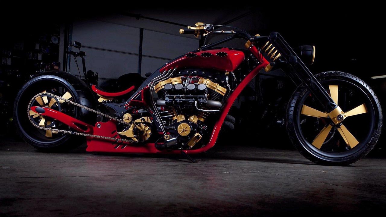 Harley Davidson chopper motorcycle