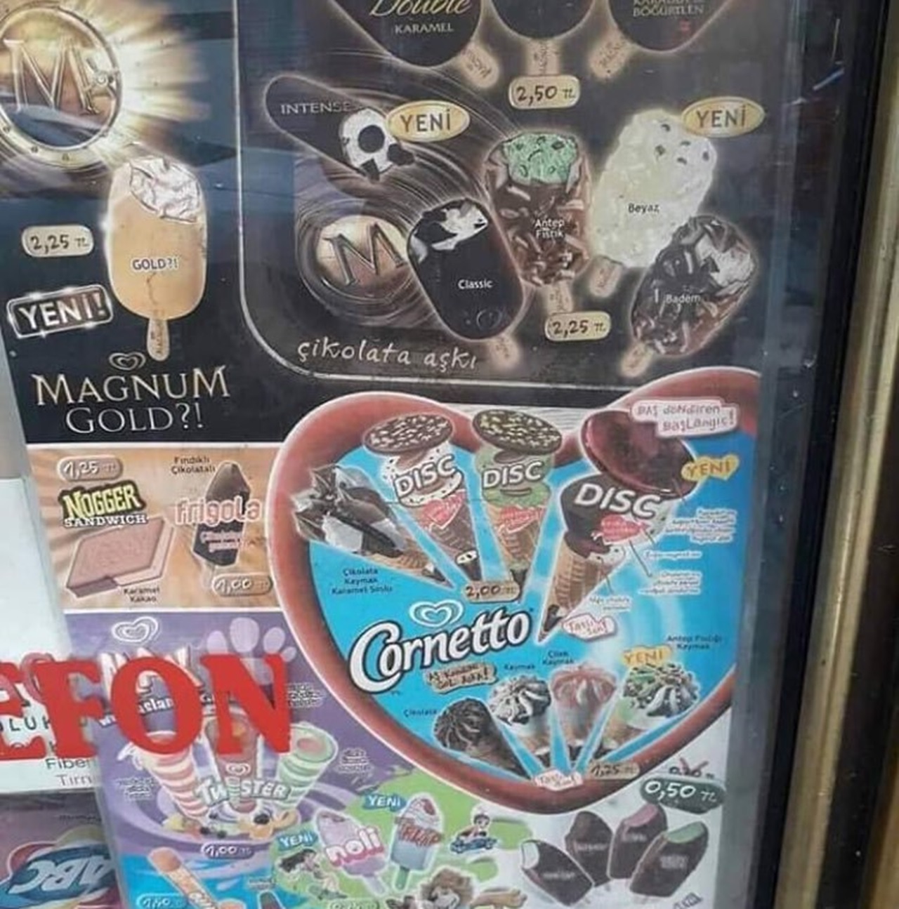dondurma fiyatları