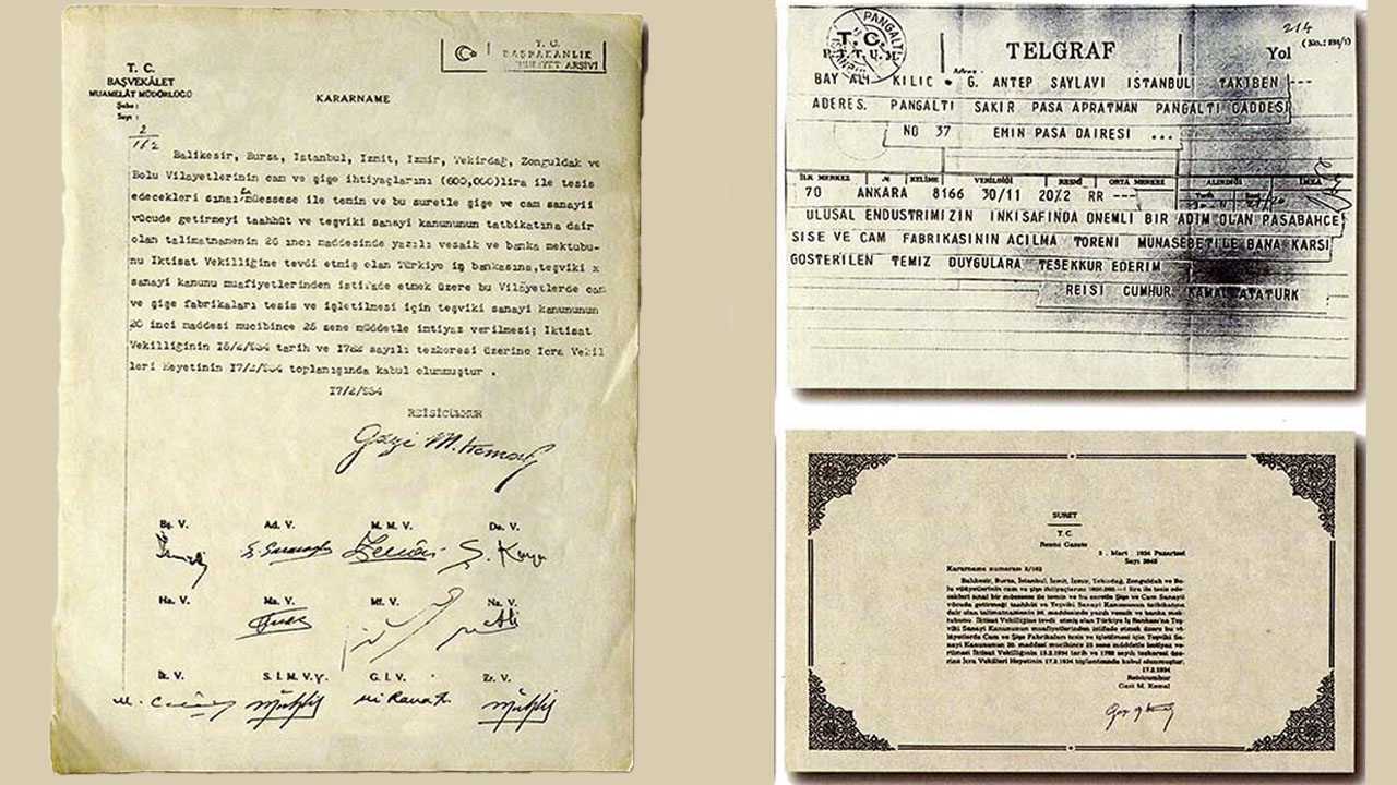 Atatürk şişecama telgraf