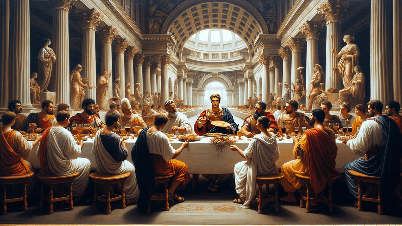 Antik Roma yemek masası, Antik roma imparator