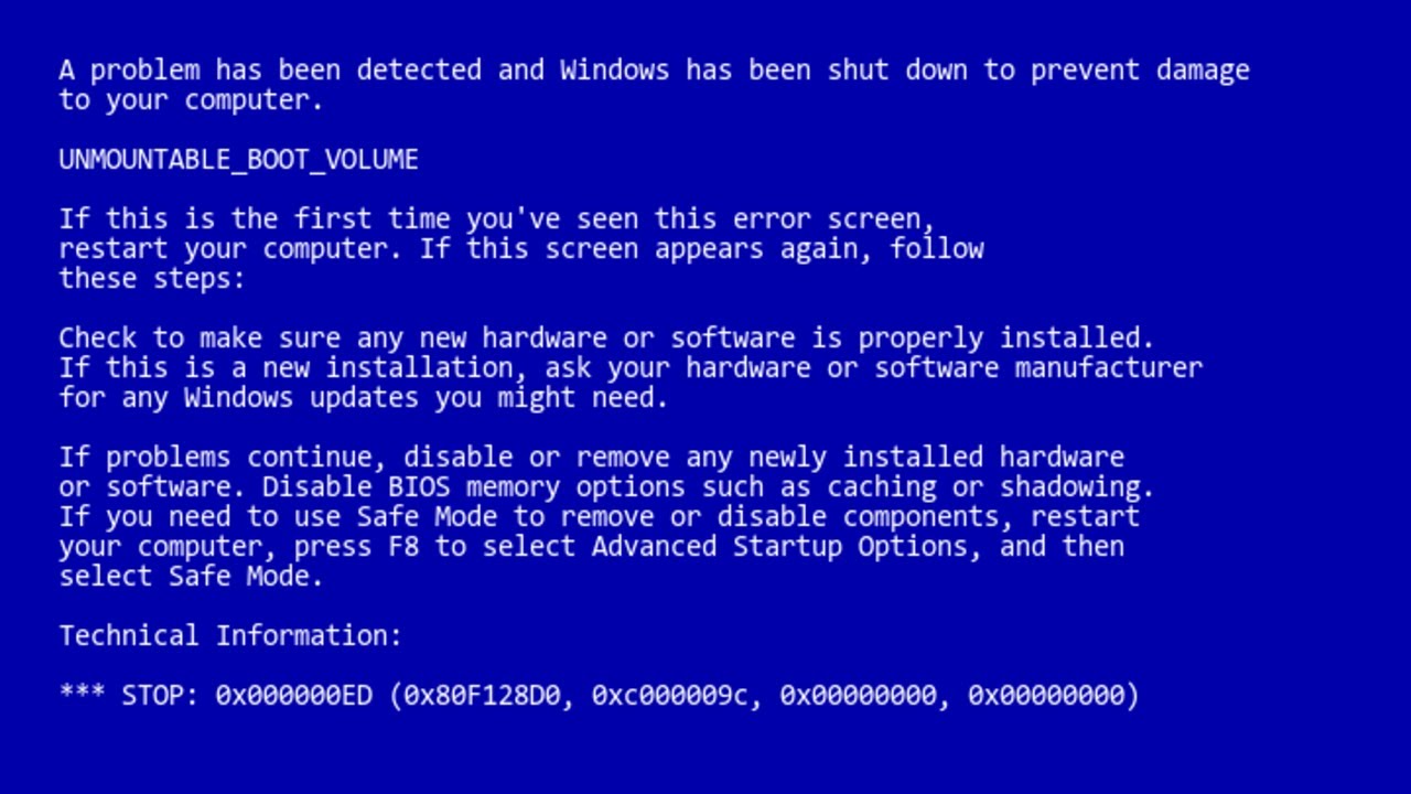 Windows XP mavi ekran