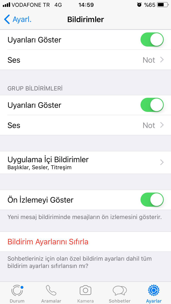 iphone 6 Plus whatsapp önizleme açılmıyor