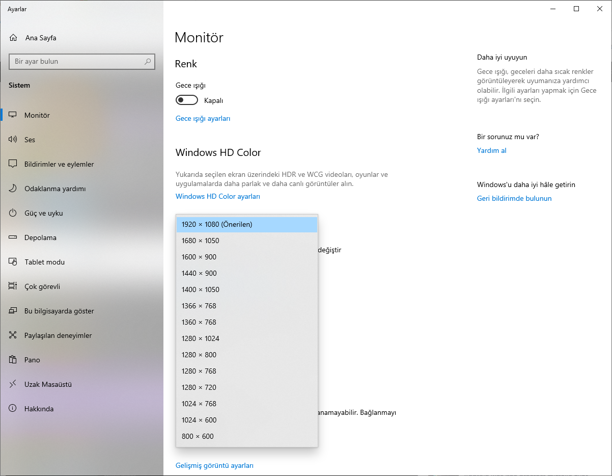 Windows 10'da Çözünürlük Ayarı Nasıl Yapılır?
