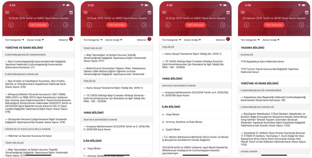Resmi Gazete Mobil Uygulama - iOS Android İndir