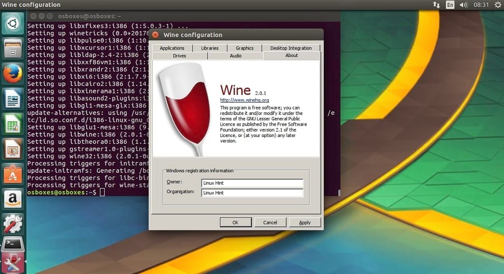 wine linux