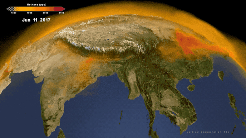 dünyadaki metanın 3 boyutlu haritası