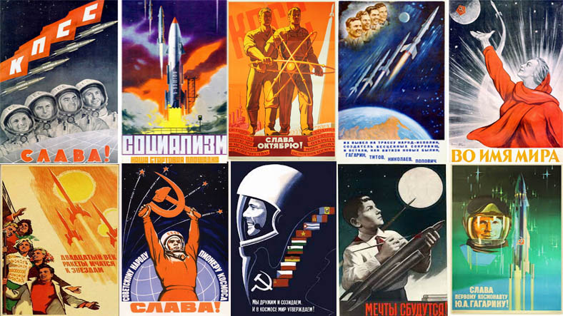 USSR Space themed propaganda posters