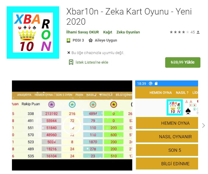 Xbar10n - Juego de cartas de rompecabezas