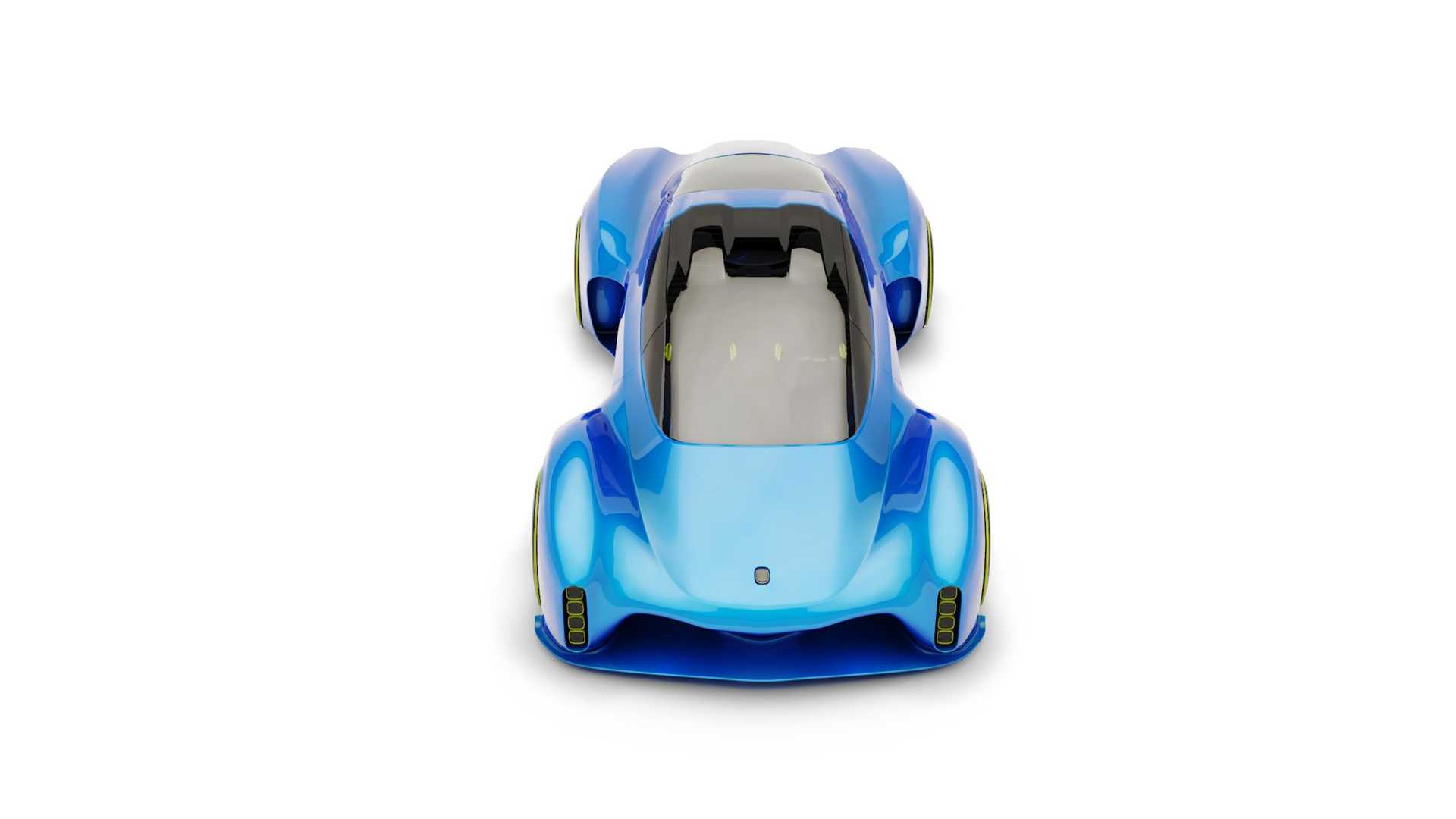 Porsche 411 tasarımı mavi üstten