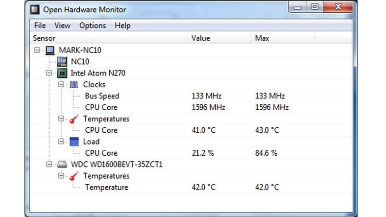medición de temperatura de pc, monitor de hardware