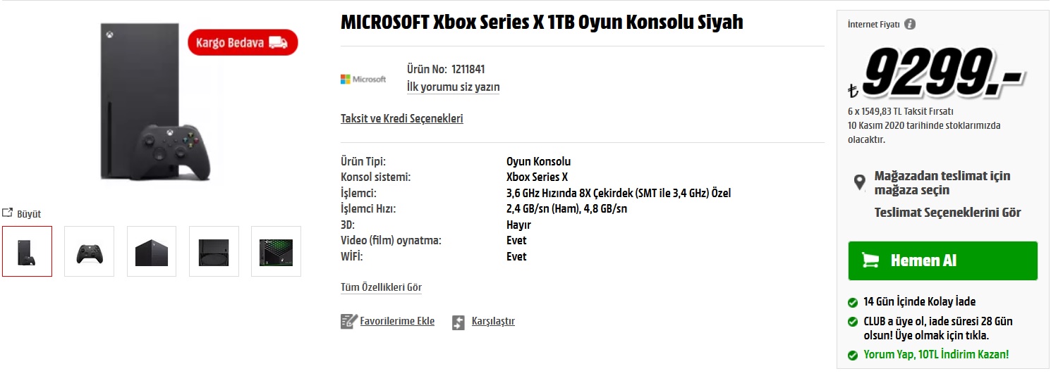 xbox series x türkiye fiyatı, xbox series x türkiye ön sipariş fiyatı