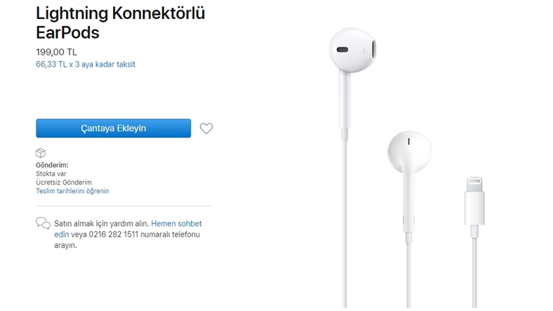 Apple EarPods fiyatı