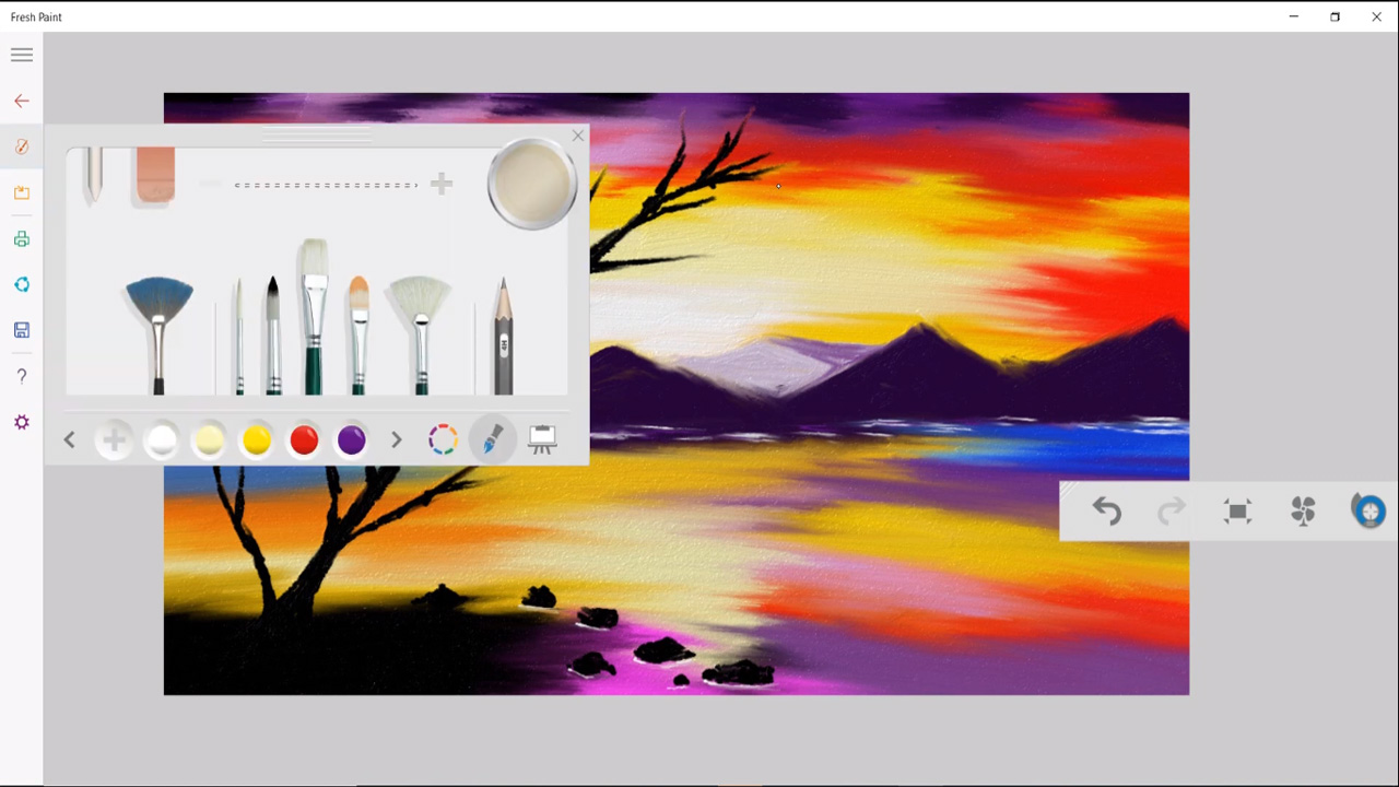 Microsoft Fresh Paint drawing program