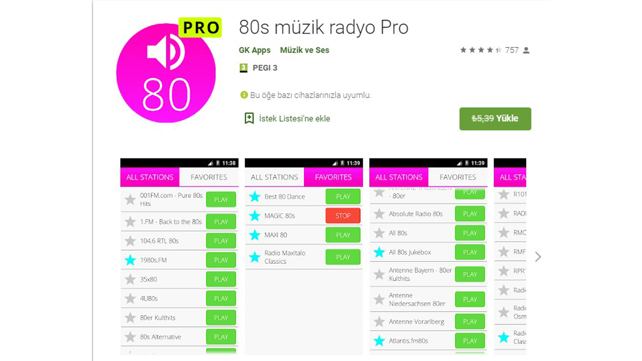 80s müzik radyo Pro