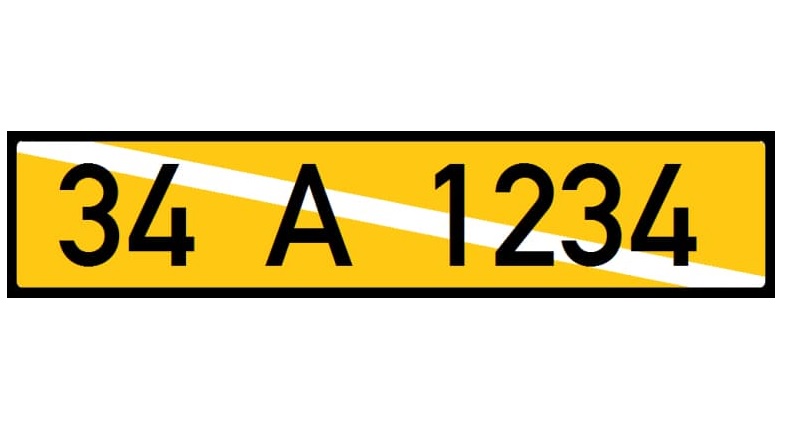 temporary license plate