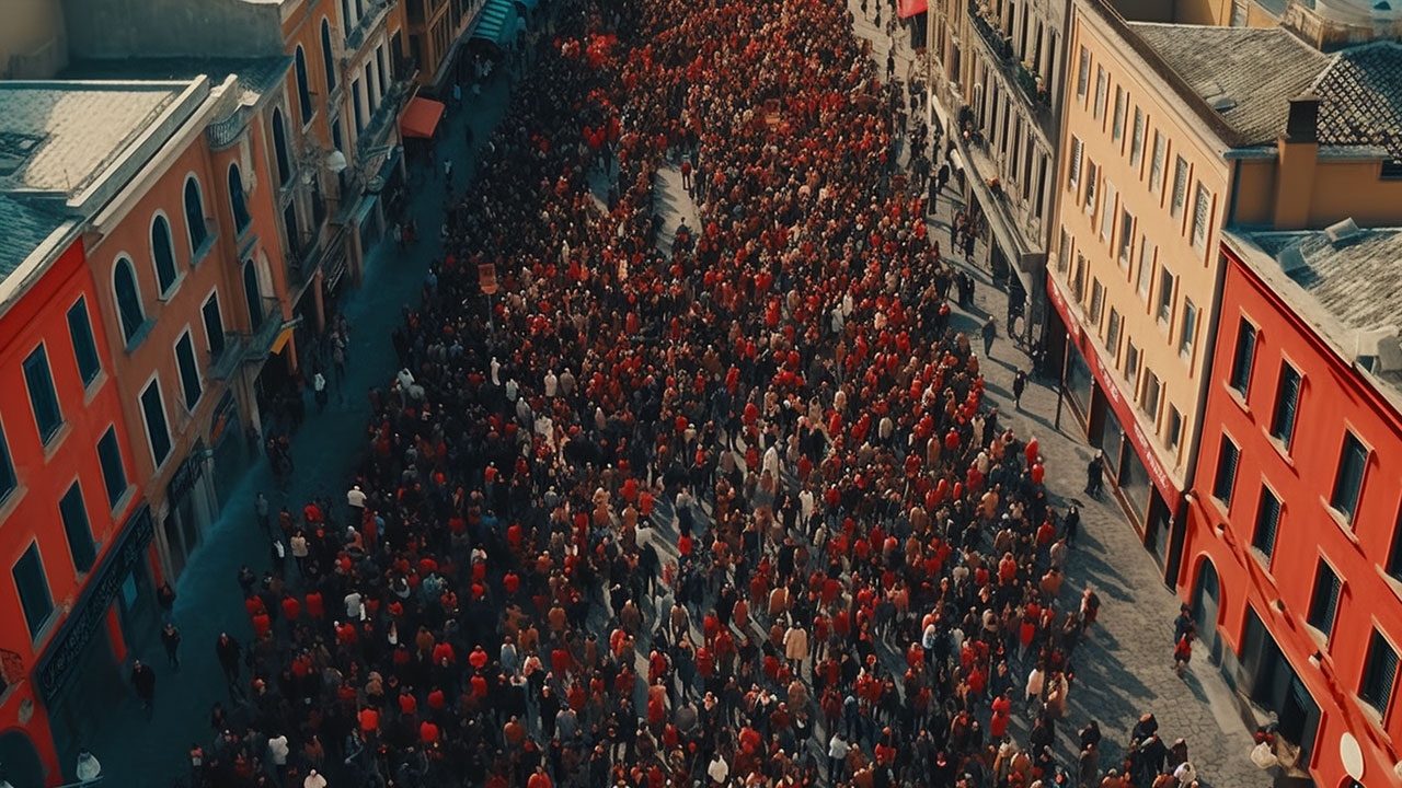 kalabalık bir cadde