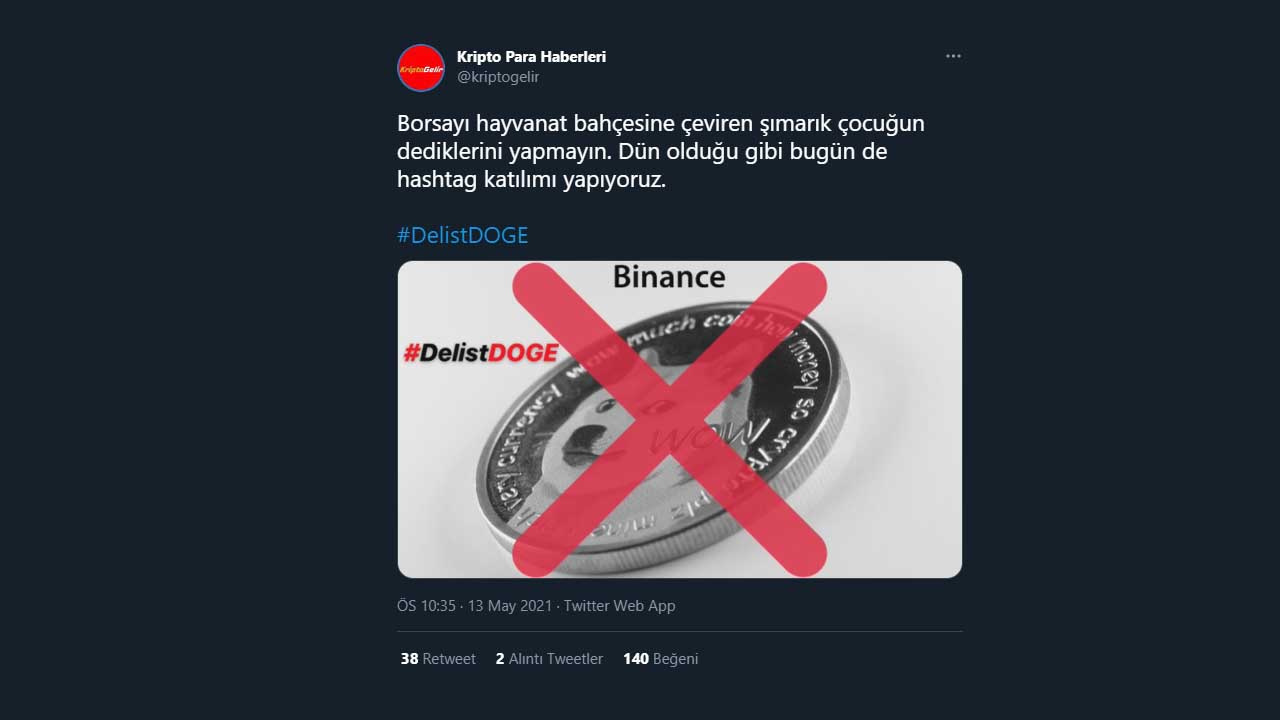 Dogecoin, Türkiye Twitter'da #DelistDoge ile Trend Oldu