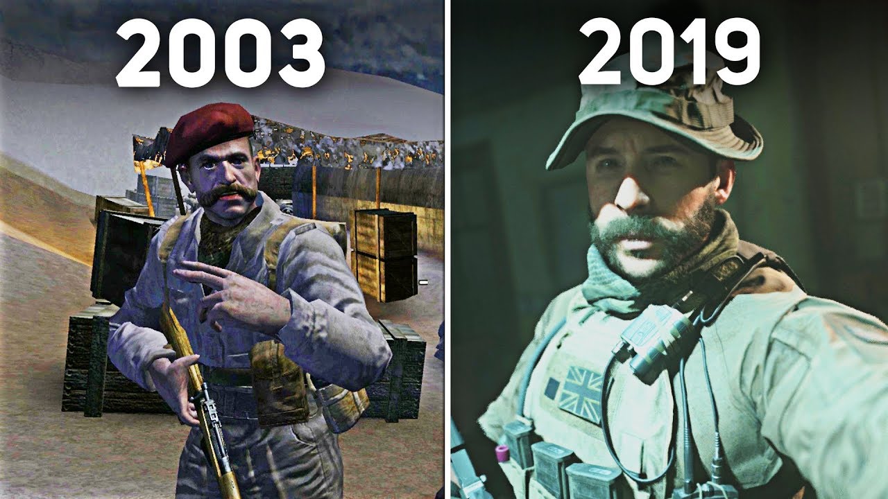 Captain Price from 2003 and 2019
