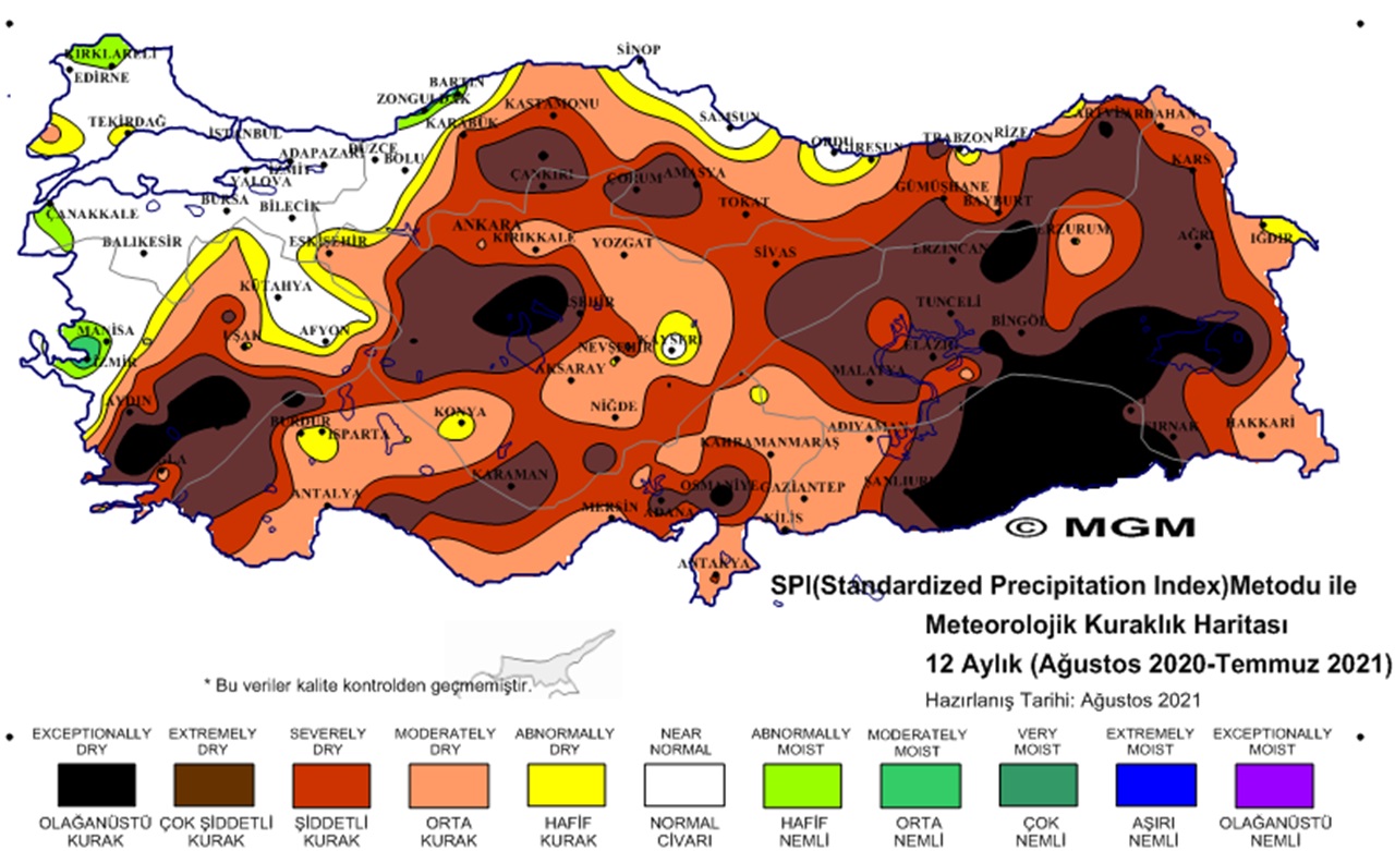 türkiye kuraklık