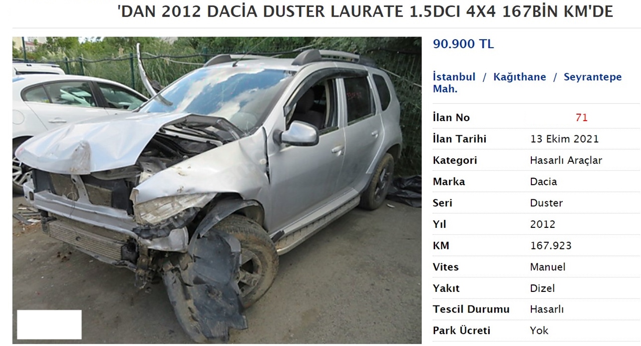 damaged dacia