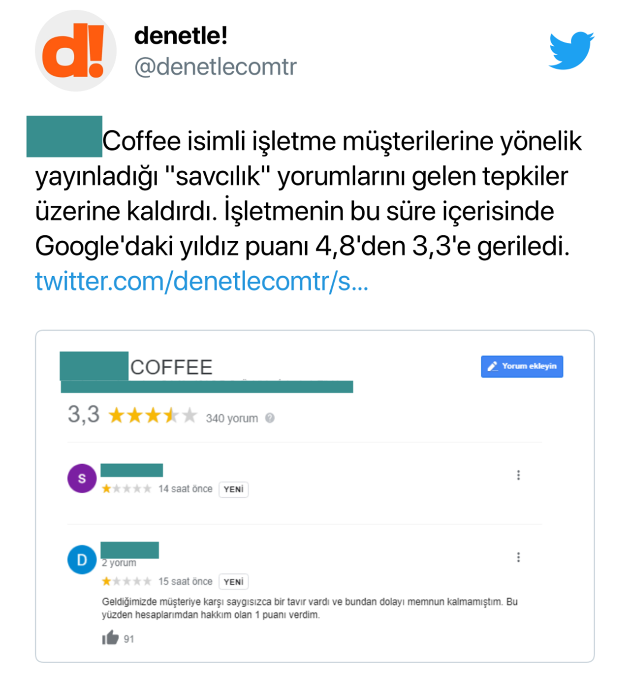 coffee business google reviews
