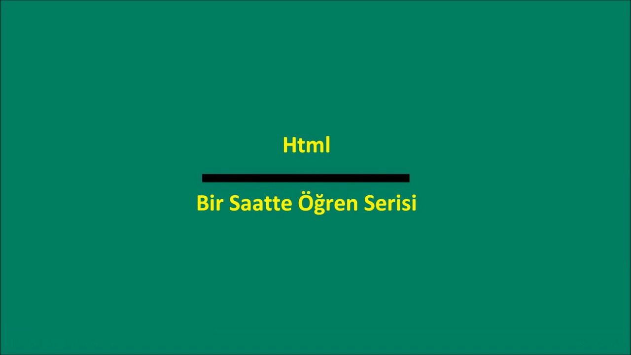 HTML Nedir? cretsiz HTML renebileceiniz Online Kurslar