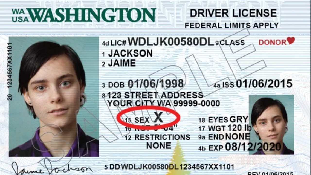 driver's license with x mark