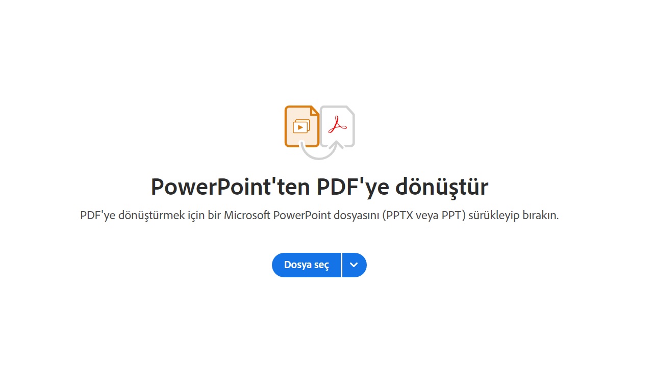 Adobe PowerPoint’i PDF’ye Dönüştür 