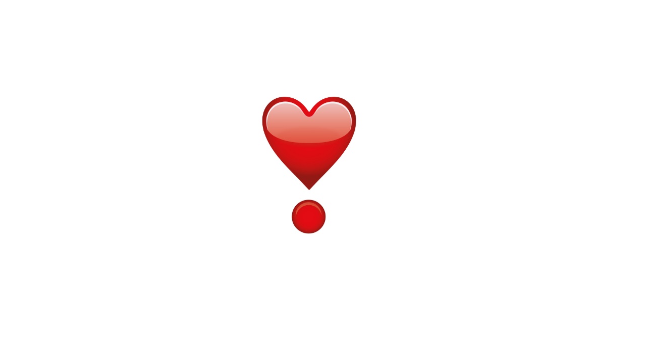 ünlemli kalp emojisi