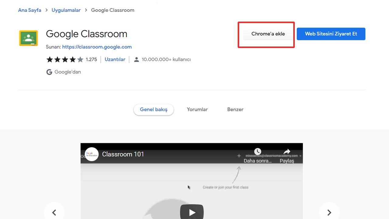 Google Classroom indirme