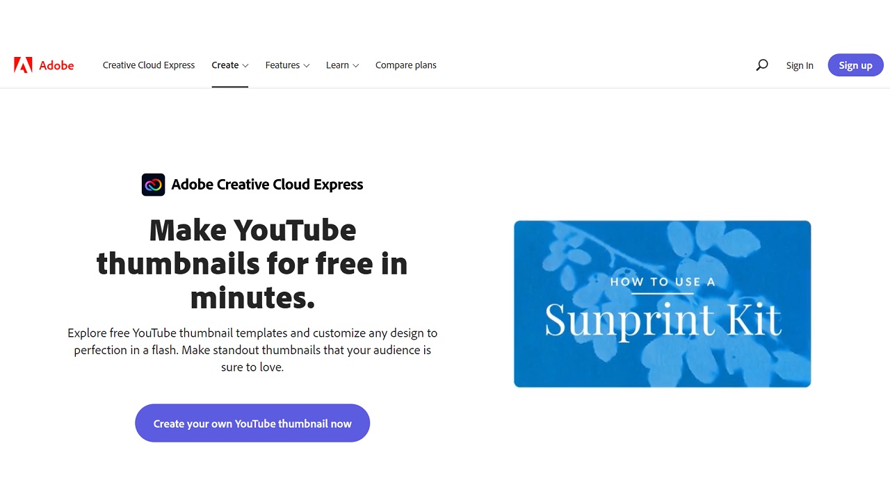 Thumbnail, adobe creative cloud express