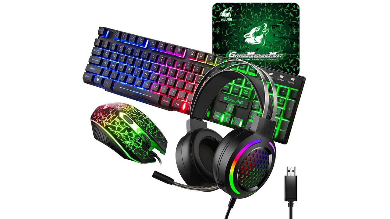 keyboard, mouse, headset, set