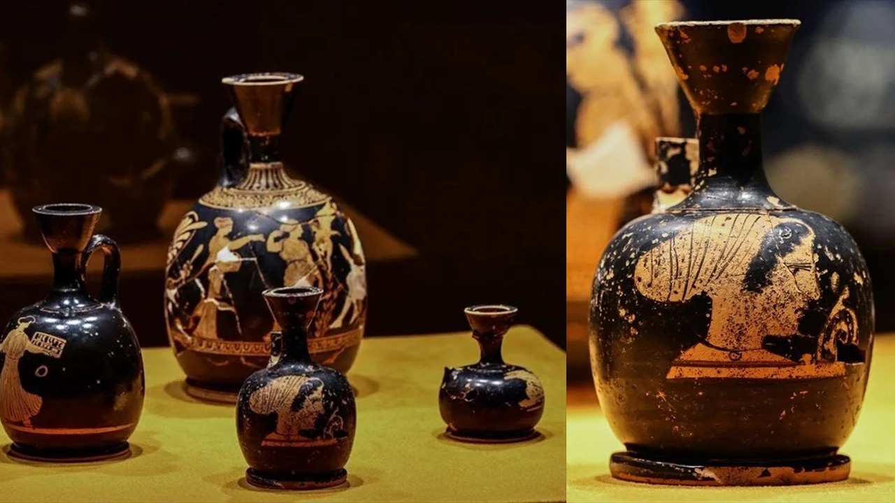 antik yunan parfüm kabı