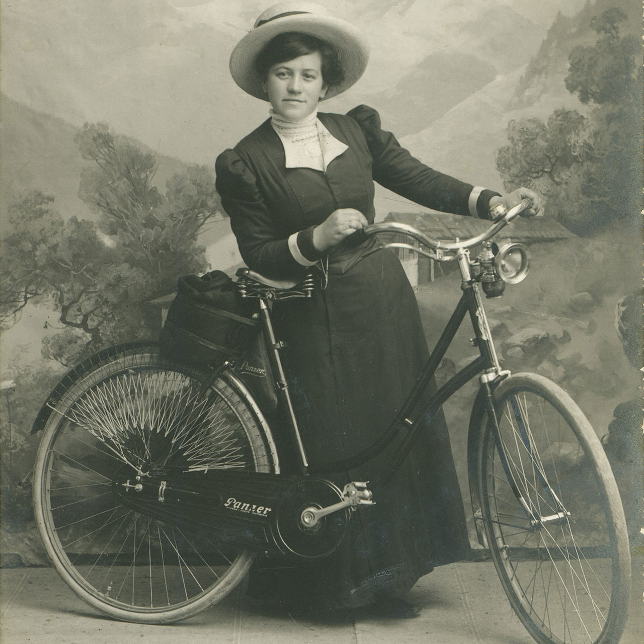 A woman with her bike