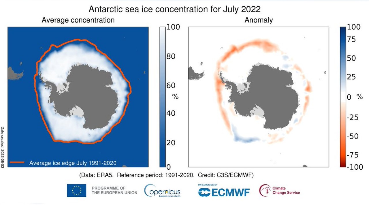 antartika deniz buzu seviyesi düşüyor