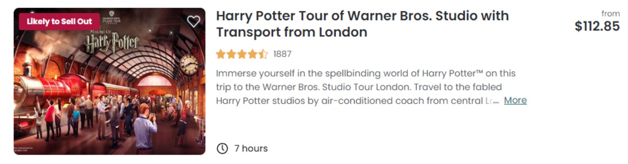 harry potter tour