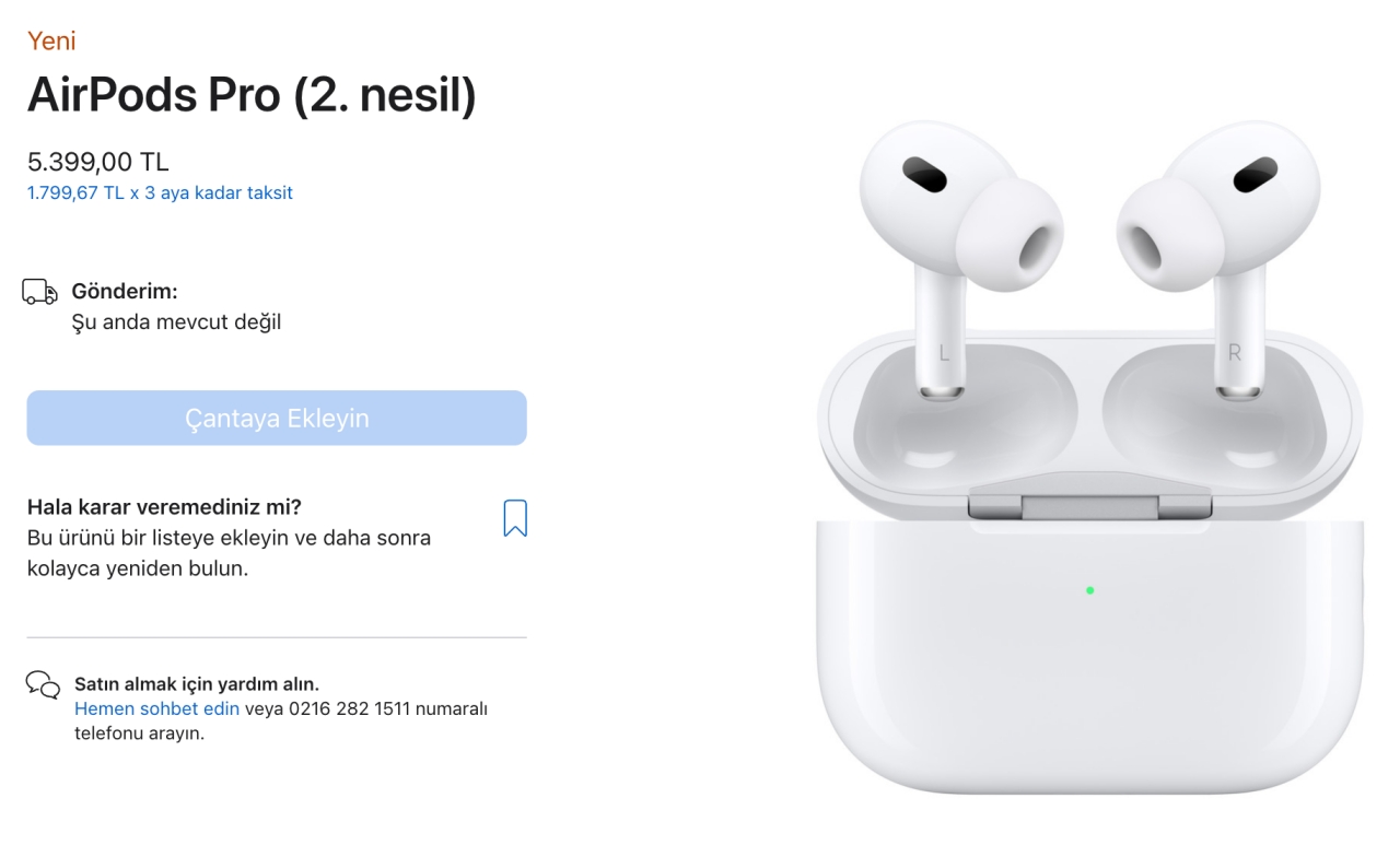 apple AirPods Pro 2 türkiye fiyatı