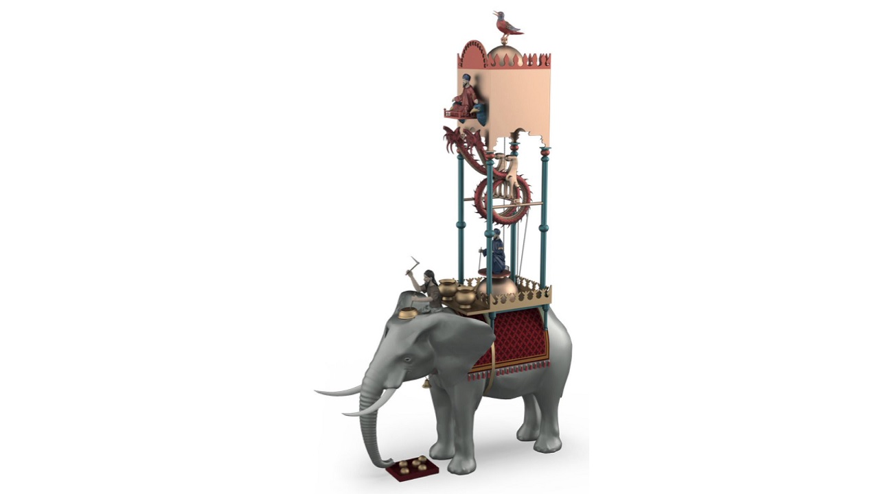 hand cezer, elephant water clock