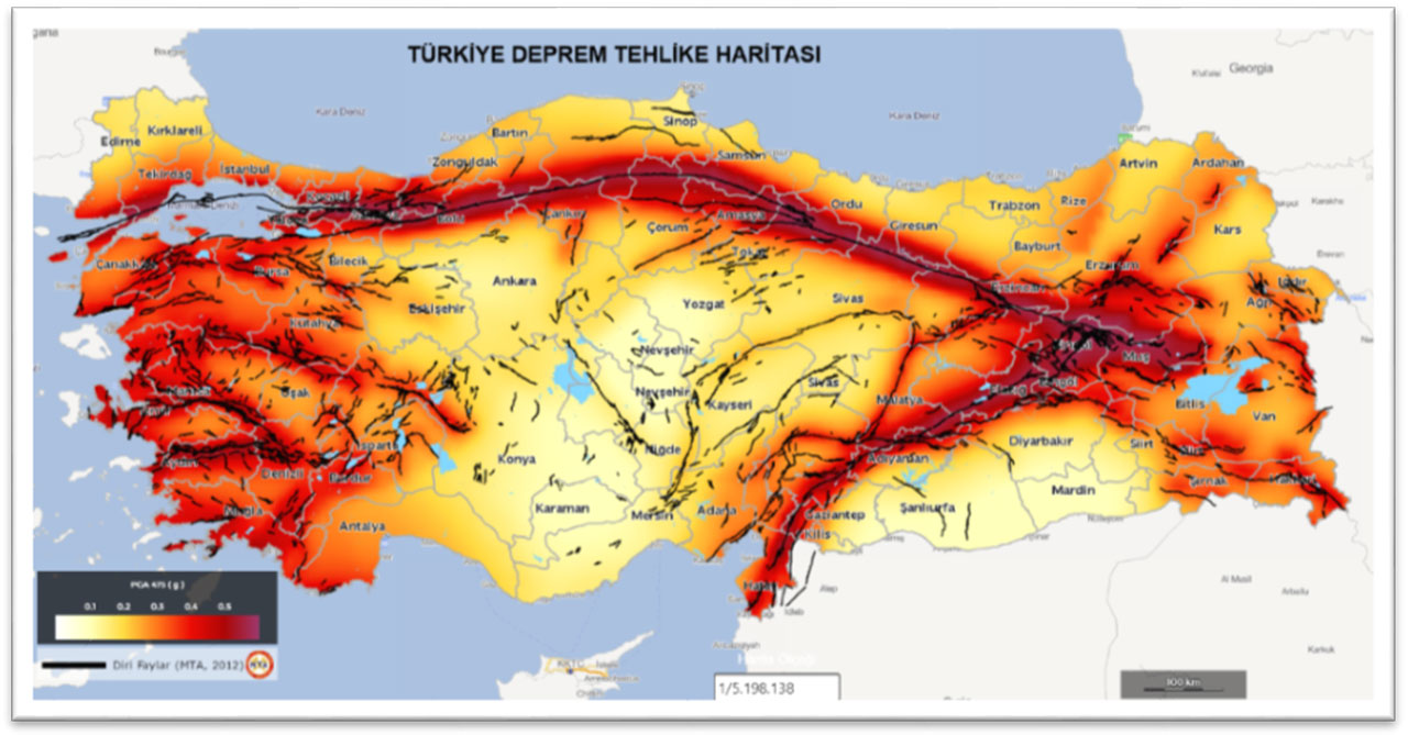 Turkey earthquake map