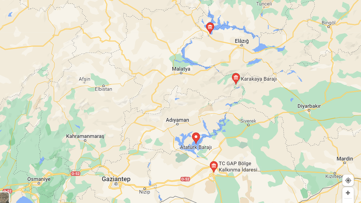 Some dams in Turkey