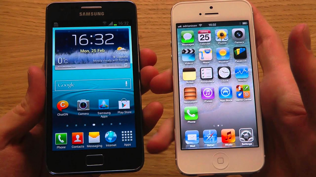 samsung galaxy s2 and iphone 5