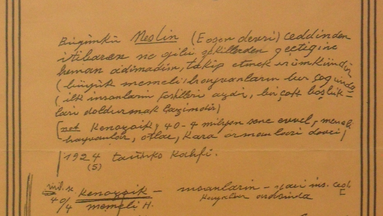 Atatürk'ün yer bilimi notları