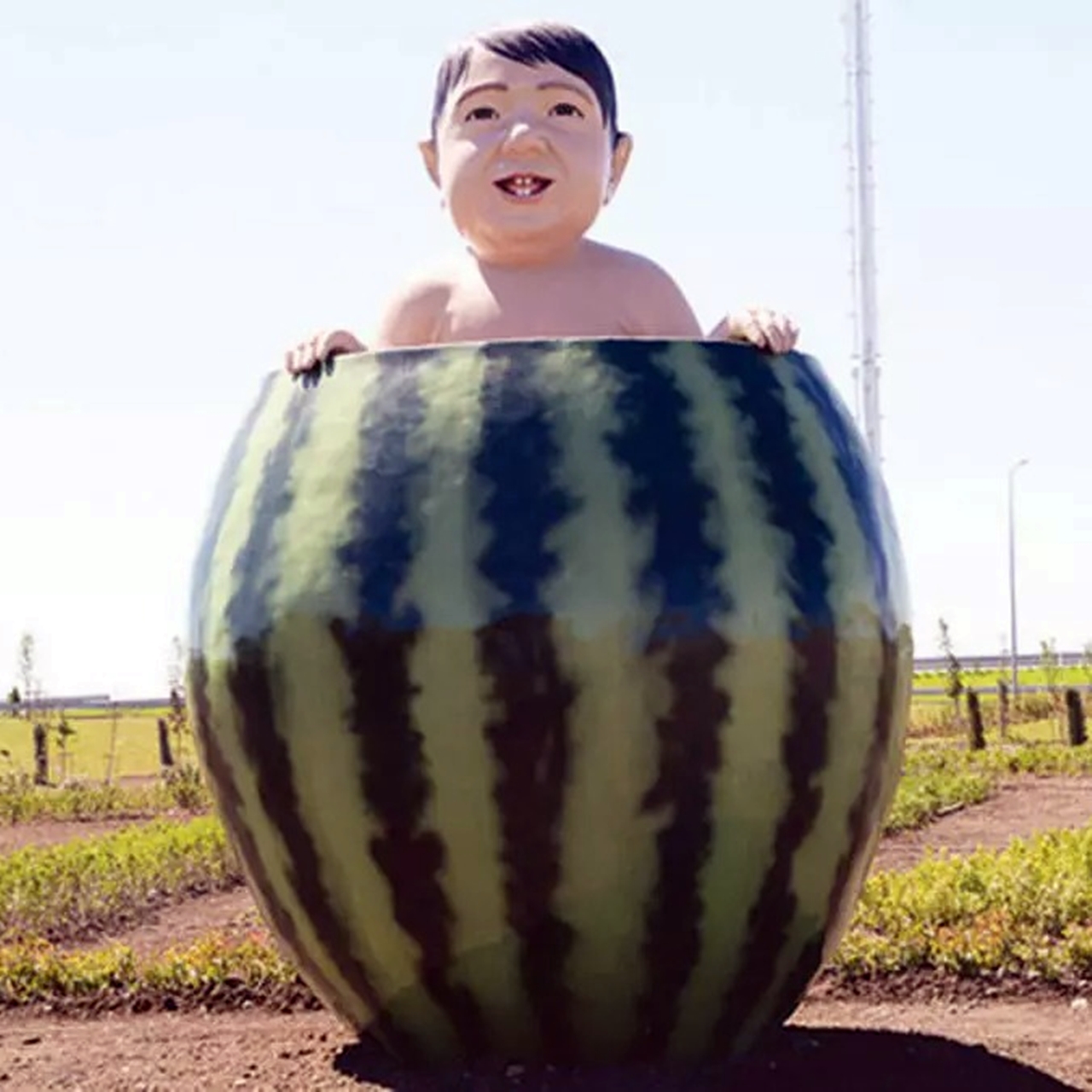 watermelon boy statue