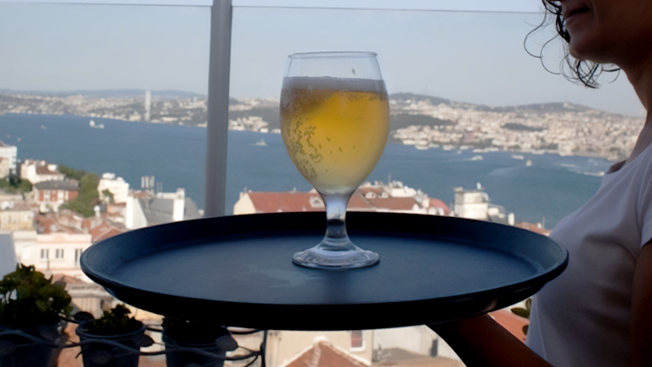 Beer and Bosphorus view