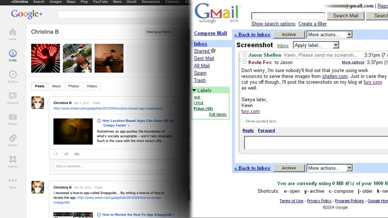 Google+ and Gmail
