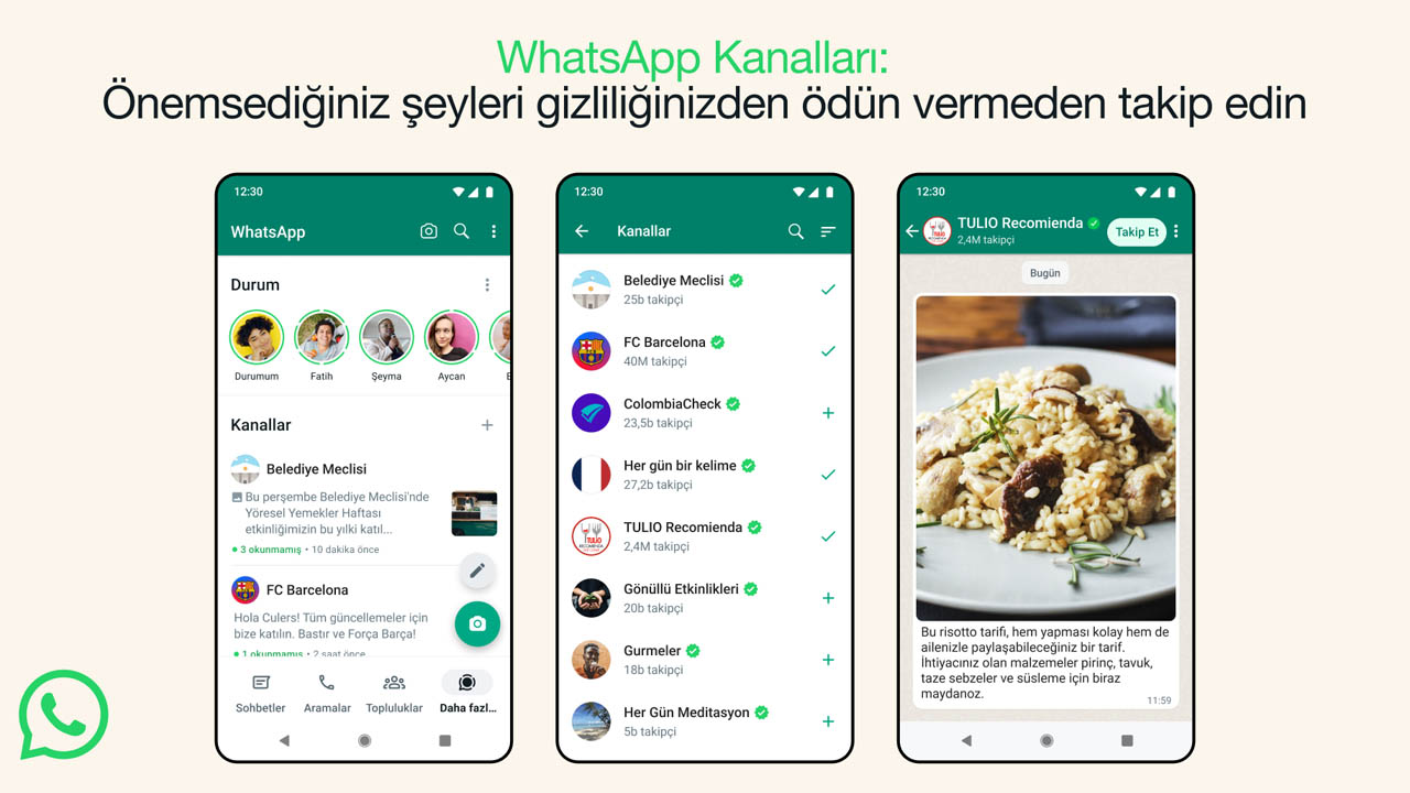 WhatsApp kanalları yeni özellik