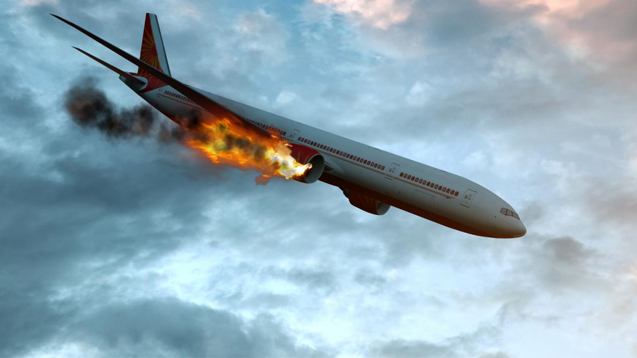 Plane crashes