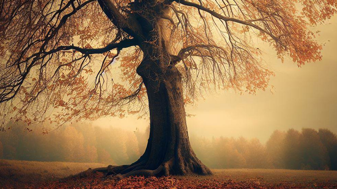 sonbaharda bir ağaç