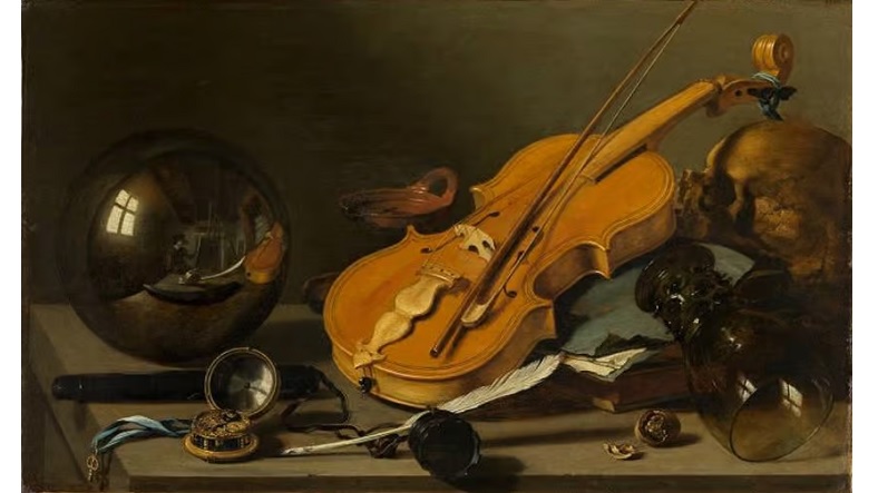 Vanitas with Violin and Glass Ball