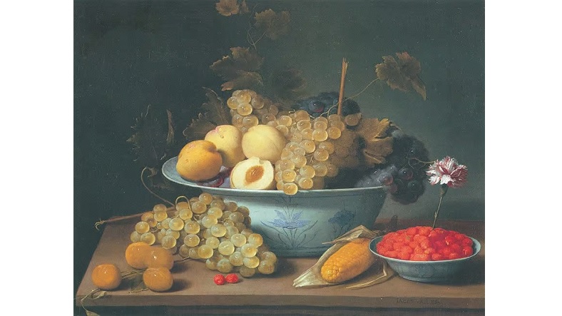 Still Life with Fruits in Porcelain